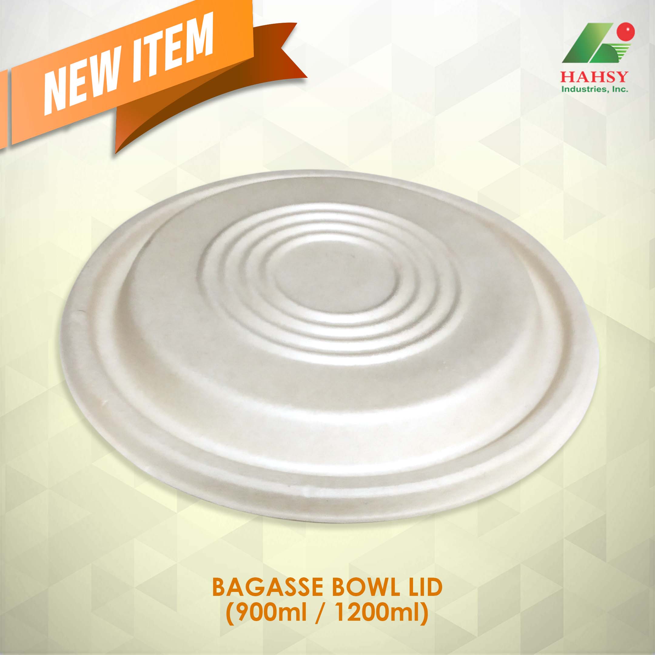 Sugarcane Bagasse bowl lid for 900ml and 1200ml