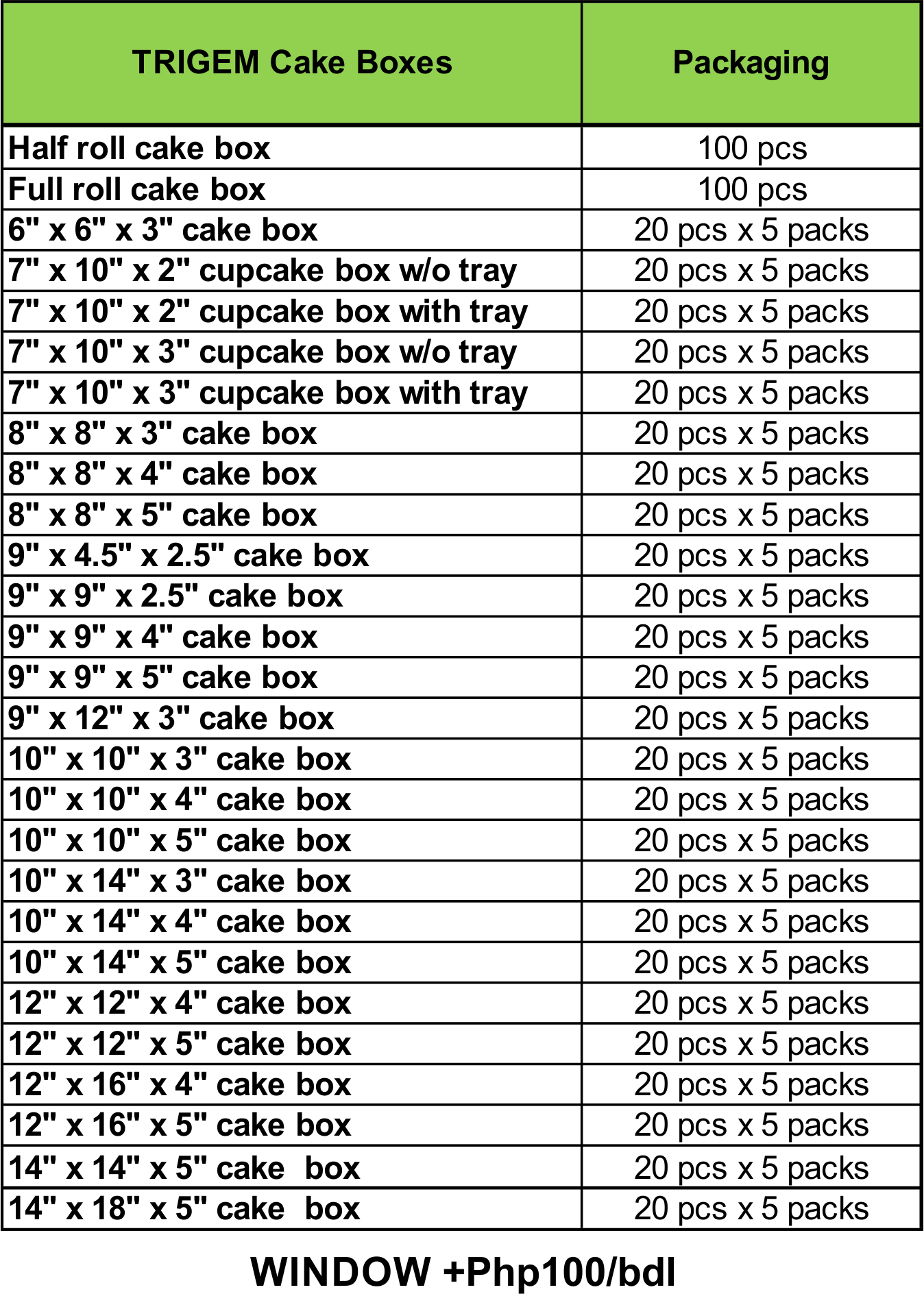 01 TRIGEM Cake Boxes