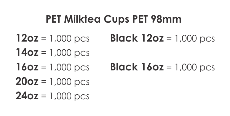 01 PET Milktea Cups PET 98mm