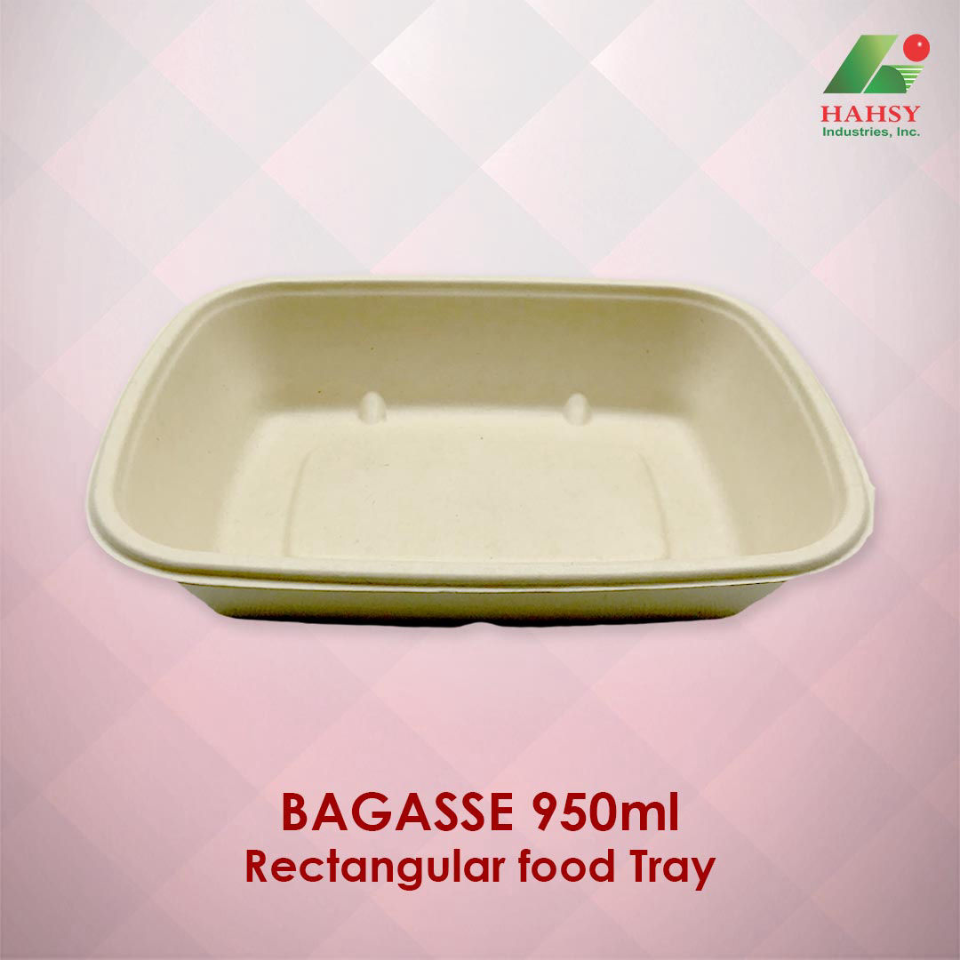 Sugarcane Bagasse 950ml Rectangular Food Tray
