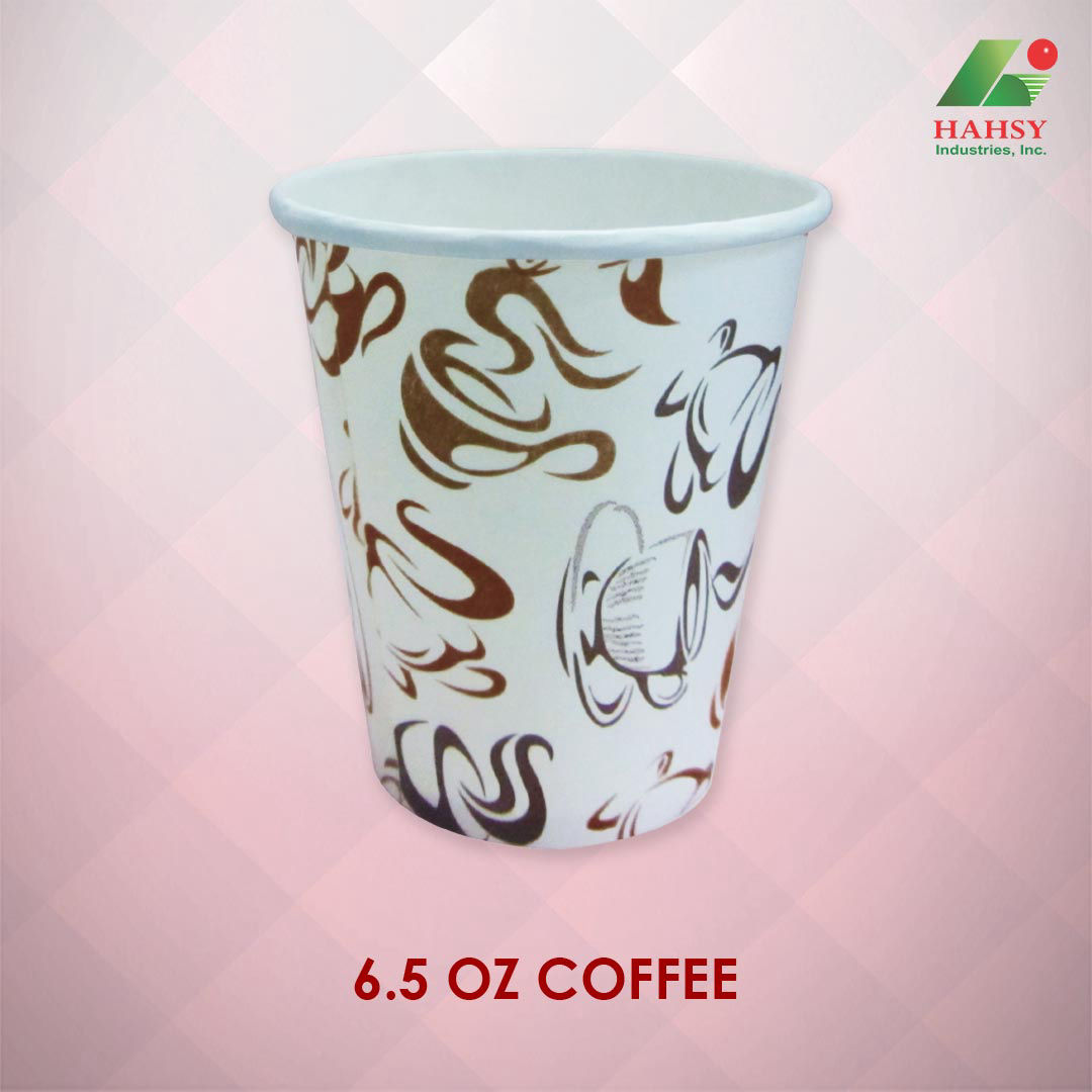 6.5oz Paper Cup with Coffee Design