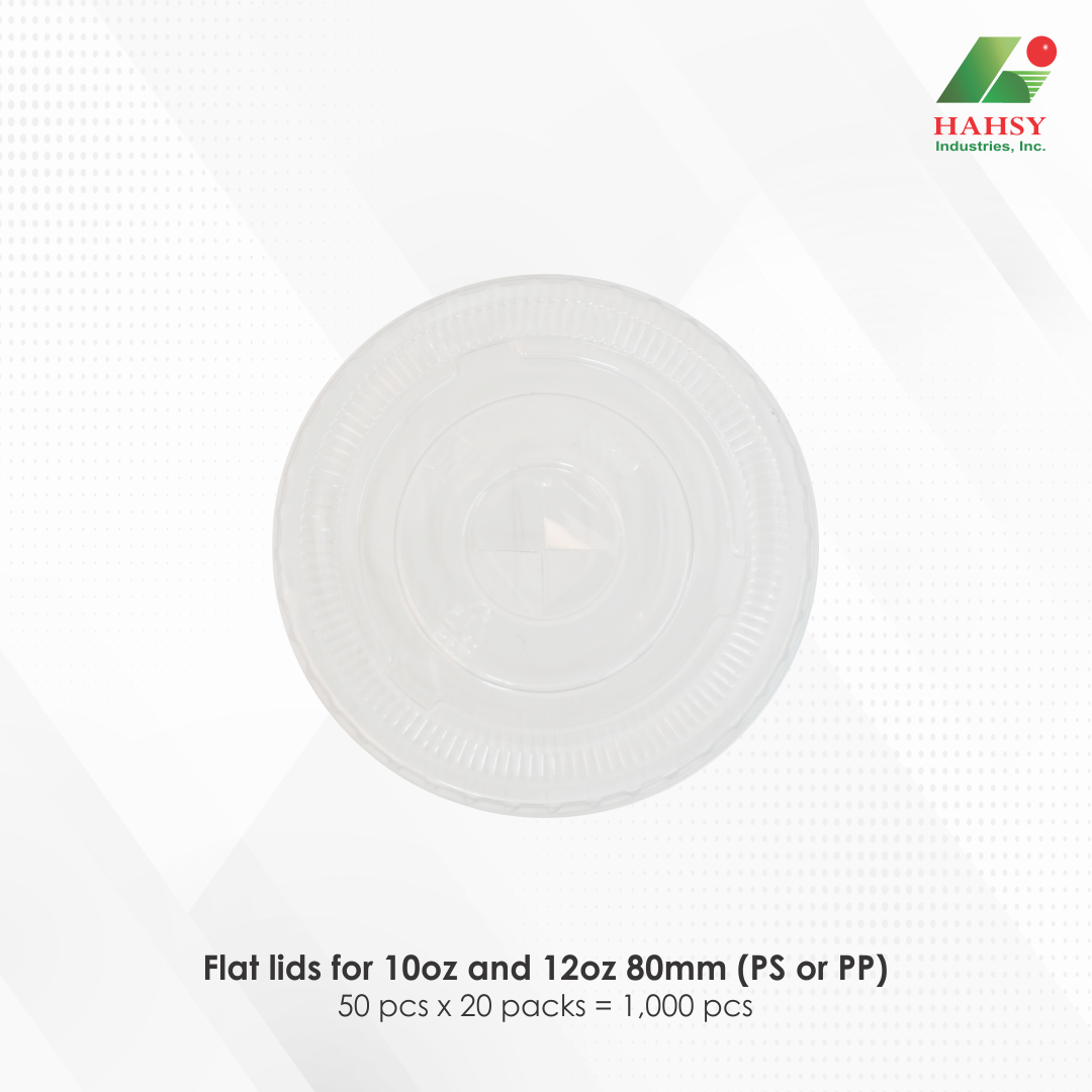 03 Flat lids for 10oz and 12oz 80mm (PS or PP)