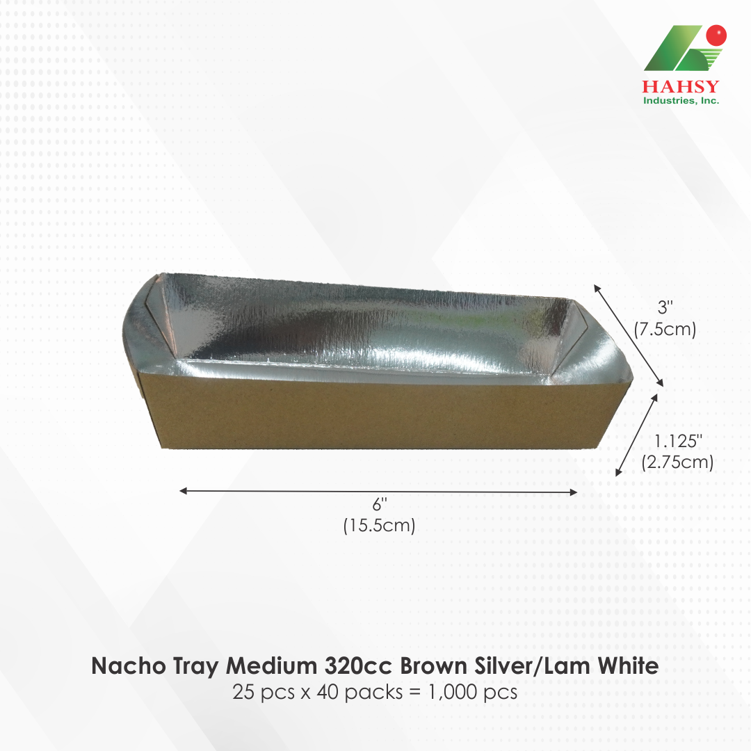 Nacho Tray Medium 320cc Brown Silver