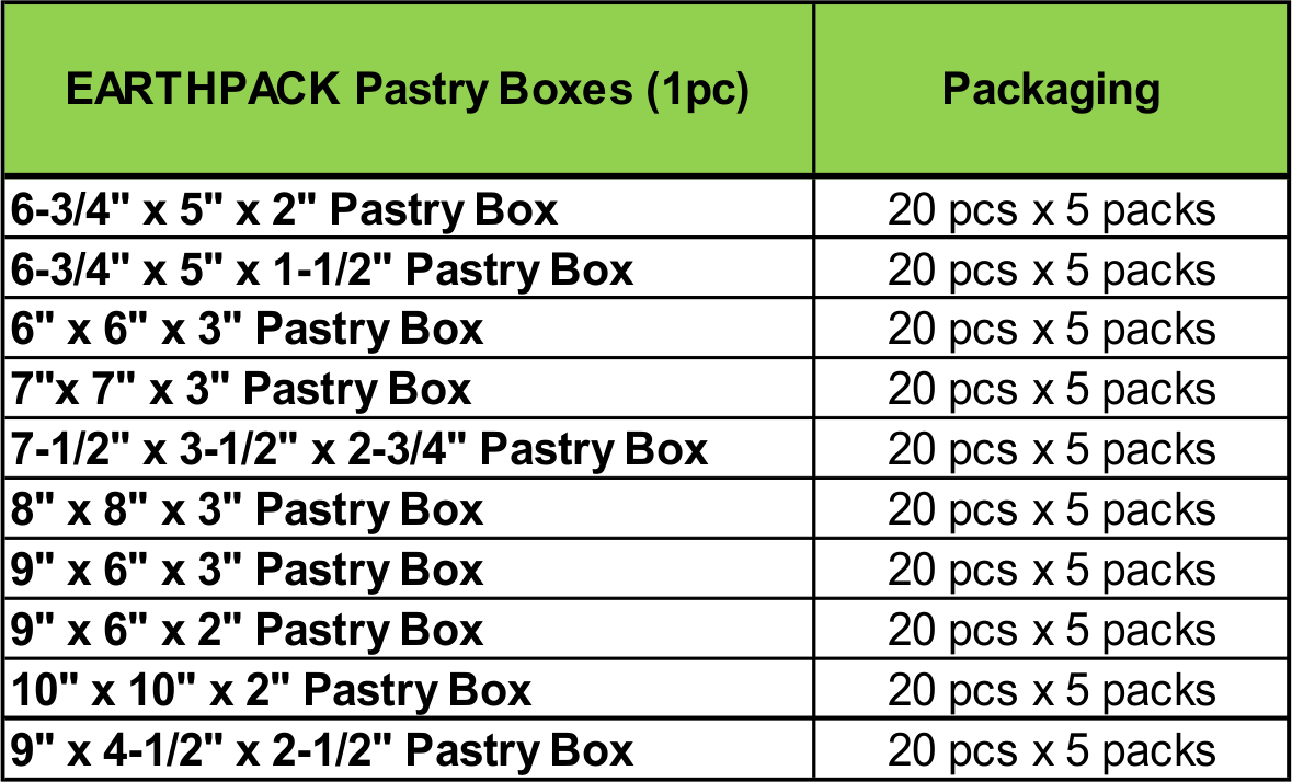 03 EARTHPACK Pastry Boxes (1 pc)