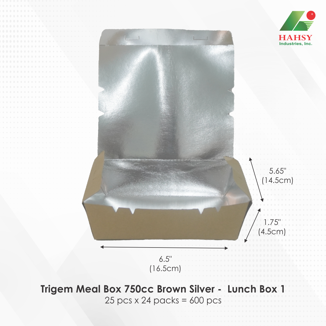 Trigem Meal Box 750cc Brown Silver -  Lunch Box 1