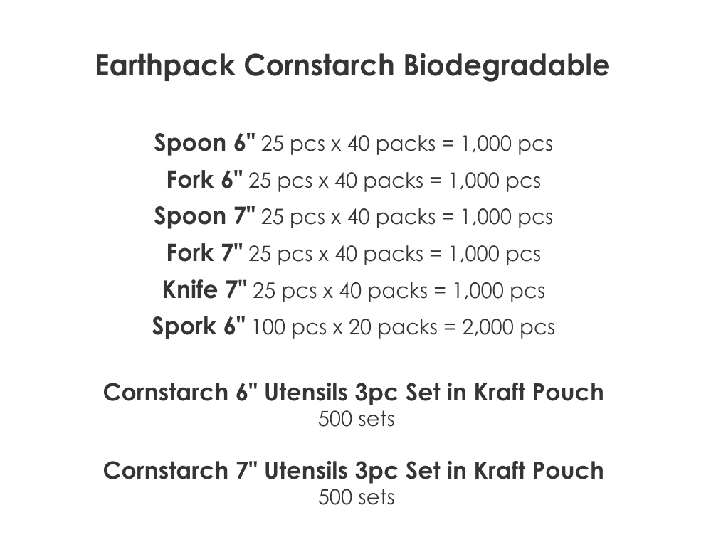 05 Earthpack Cornstarch Biodegradable