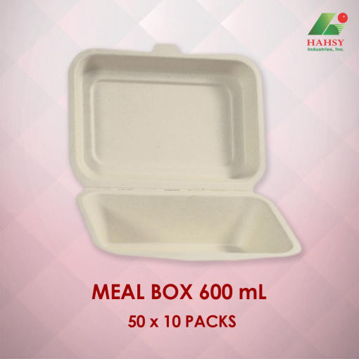 Sugarcane Bagasse Meal Box 600ml 50x10 Packs