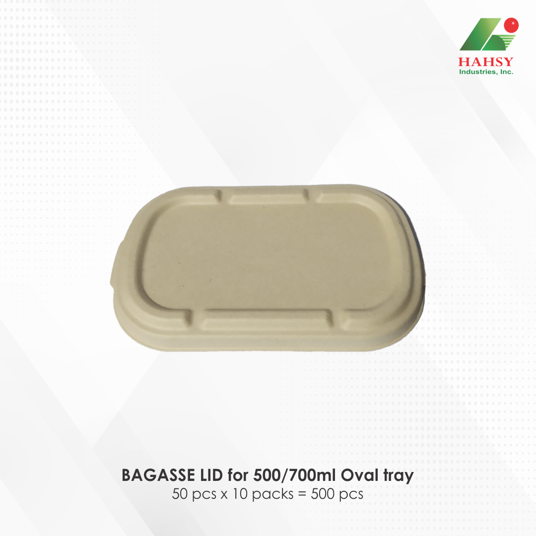 09 BAGASSE LID for 500-700ml Oval tray