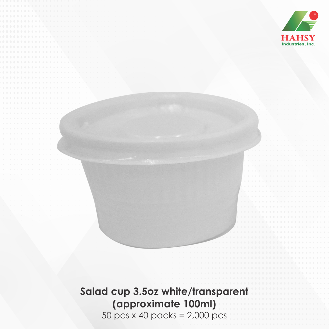 09 Salad cup 3.5oz white transparent