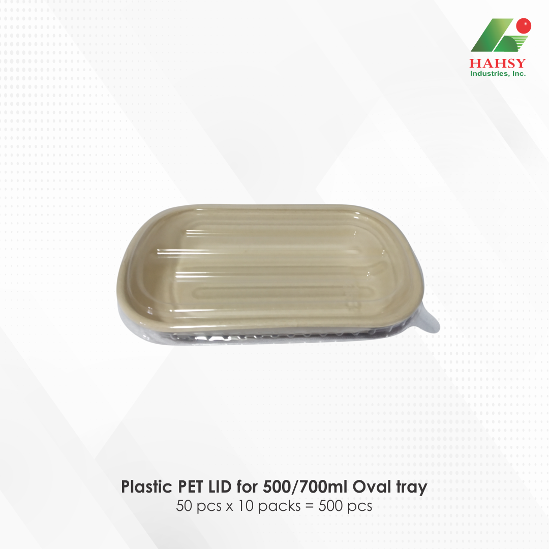10 Plastic PET LID for 500-700ml Oval tray