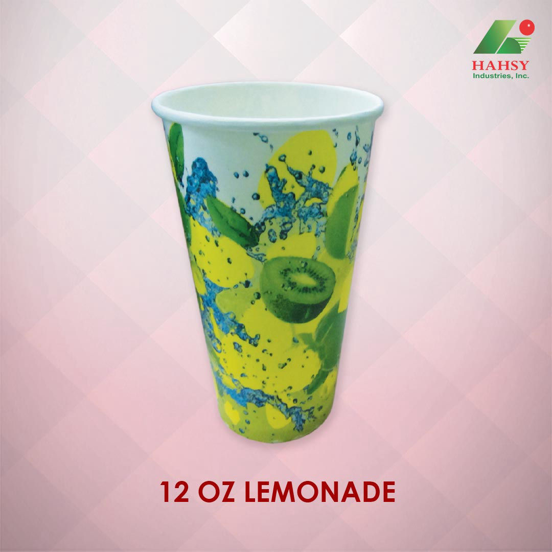 12oz Paper Cup with Lemonade Design