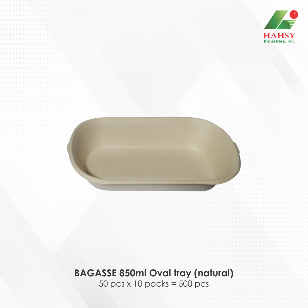 11 BAGASSE 850ml Oval tray (natural)