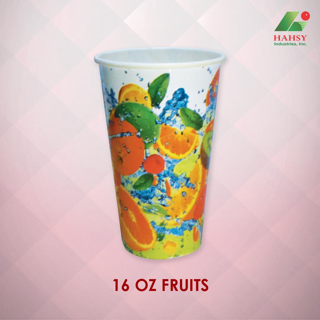 16oz Paper Cup with Fruits Design