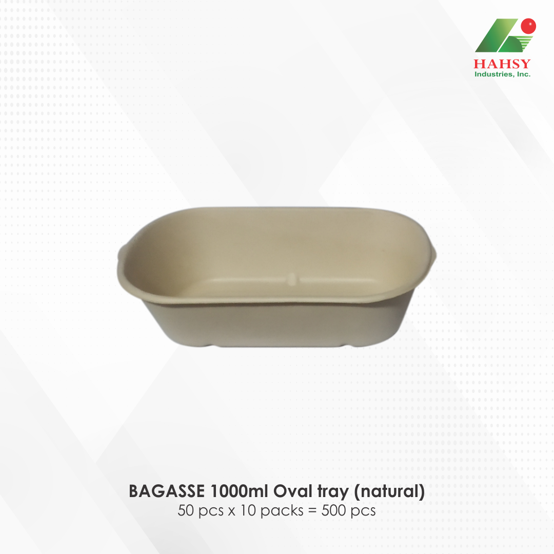 13 BAGASSE 1000ml Oval tray (natural)