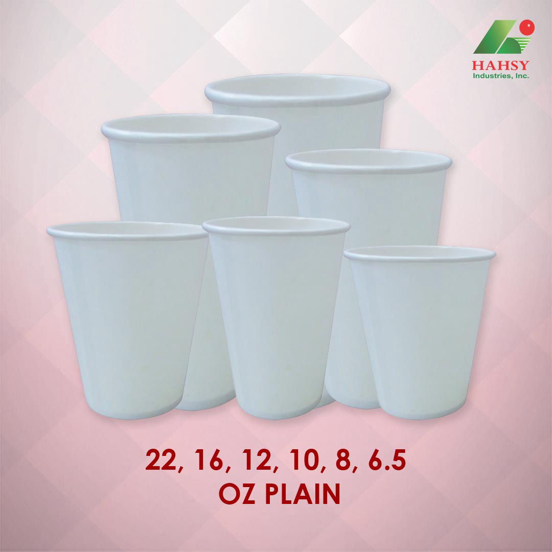 6.5, 8, 10, 12, 16, 22oz Plain Paper Cups