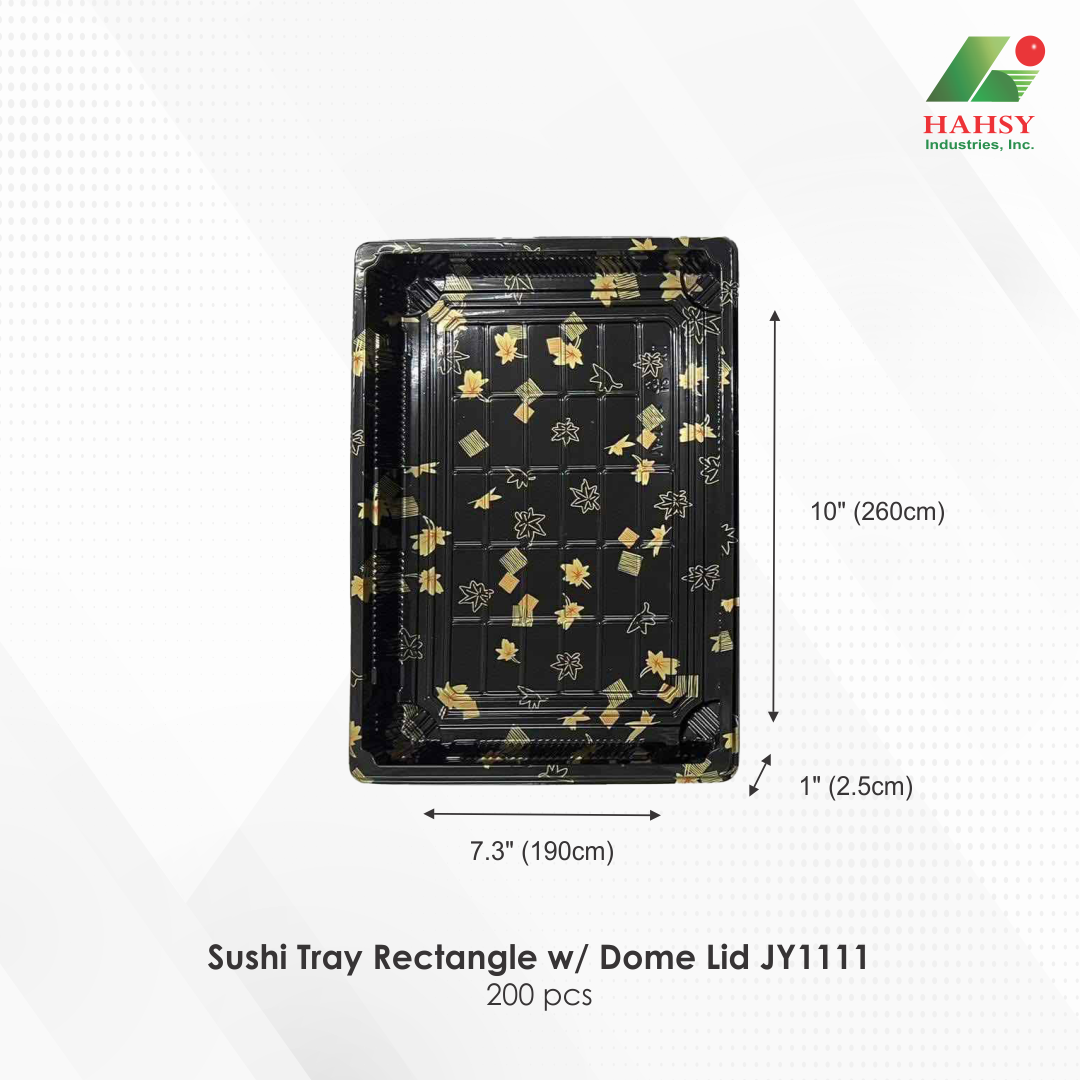 17 Sushi Tray Rectangle w Dome Lid JY1111