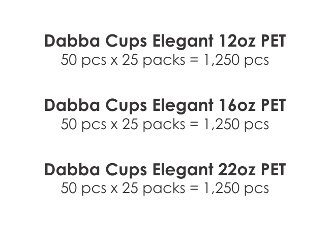 18 Dabba Cups Elegant PET