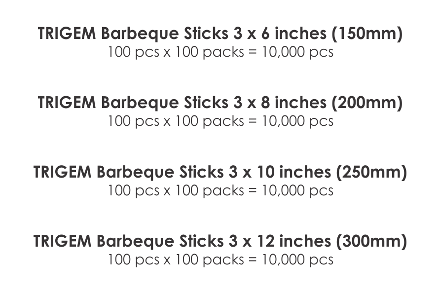 24 TRIGEM Barbeque Sticks