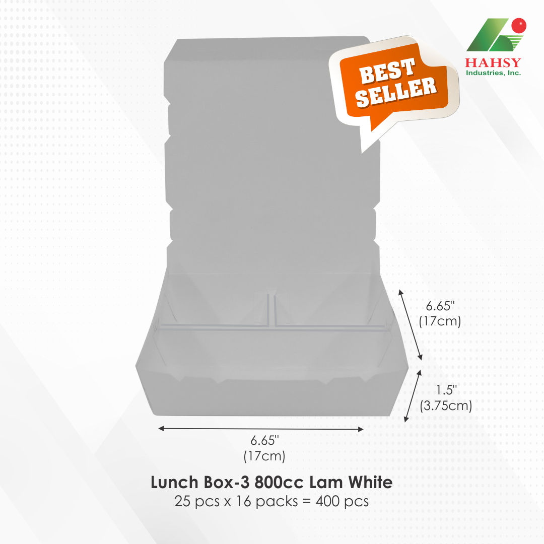 Lunch Box-3 800cc Lam White