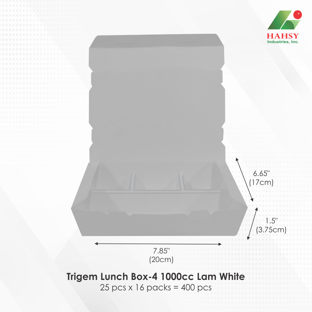 Trigem Lunch Box-4 1000cc Lam White