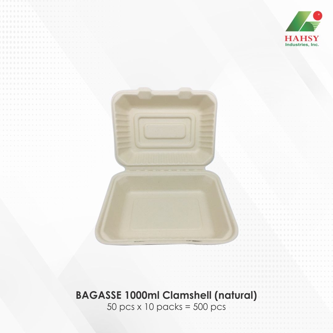 30 BAGASSE 1000ml Clamshell (natural)
