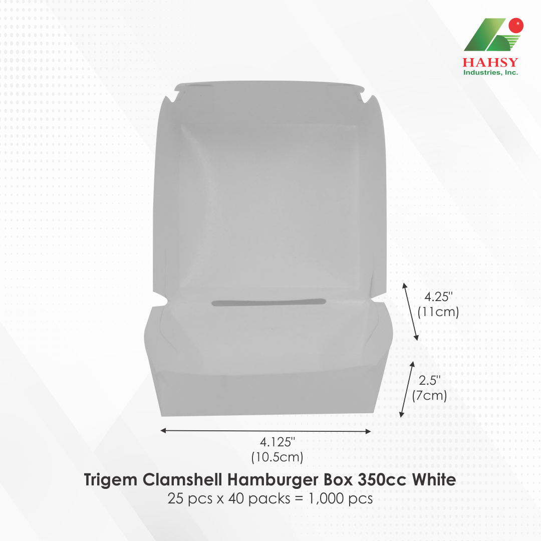 Trigem Clamshell Hamburger Box 350cc White