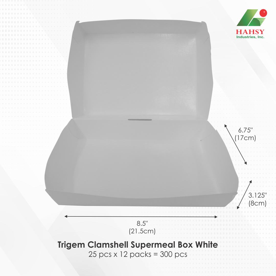 Trigem Clamshell Supermeal Box White