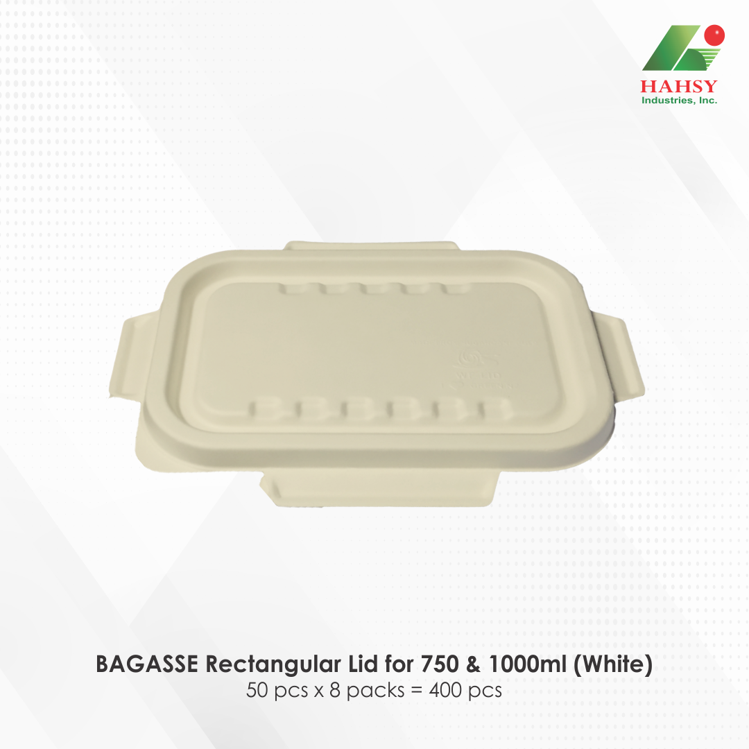 35 BAGASSE Rectangular Lid for 750 & 1000ml (White)